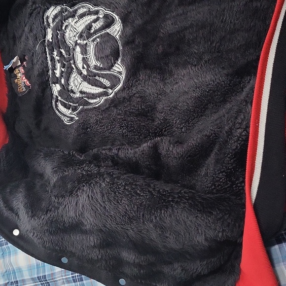 Vintage Red Dog beer varsity jacket M Black bulldog mascot womens youth L - Picture 8 of 10